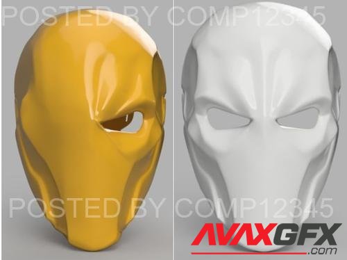 Deathstroke Mask Arkham Origins with Back Piece and with two eyes 3D Print