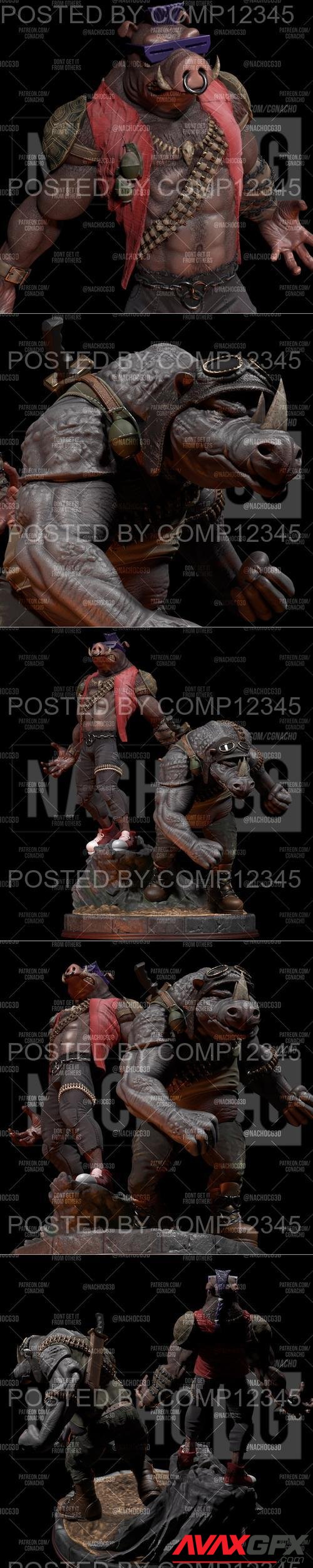 Bebop and Rocksteady 3D Print