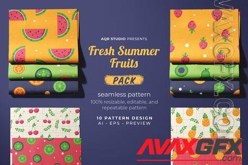 Fresh Summer Fruits - Seamless Pattern
