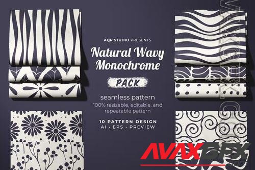 Natural Wavy Monochrome - Seamless Pattern