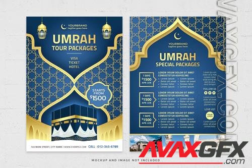 Modern elegant islamic umrah hajj arabic pattern themed template in psd