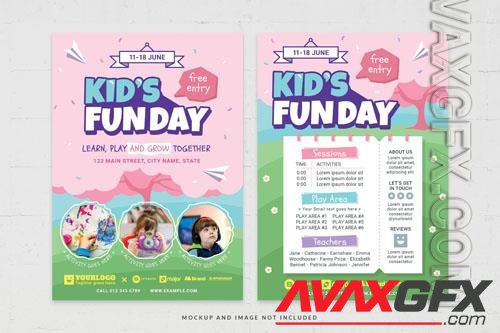 Kid's fun day kids event flyer template in psd