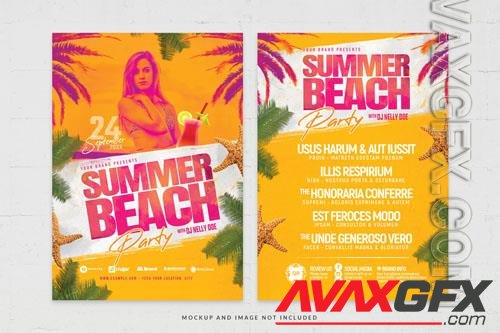 Bikini summer beach pool party flyer template in psd