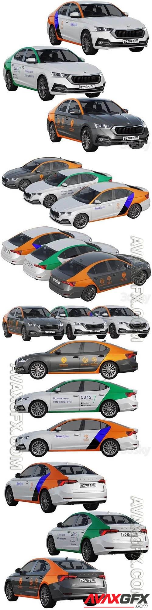 Carsharing Skoda Octavia - 3d model