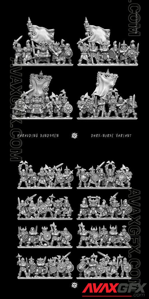 Mace Face Miniatures – Marauding Bondsmen – Dark Norse 3D Print Model