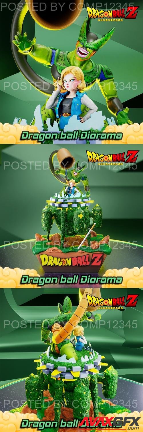 Dragon Ball Saga Cell Diorama 3D Print