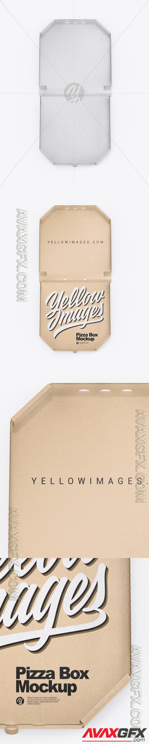 Kraft Opened Pizza Box Mockup 50268 [TIF]