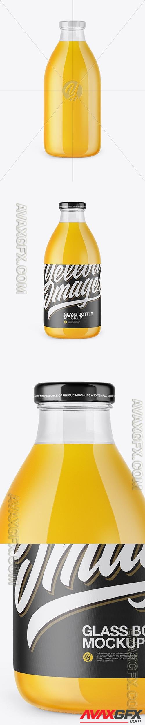 Clear Glass Bottle With Orange Juice Mockup 49938 [TIF]