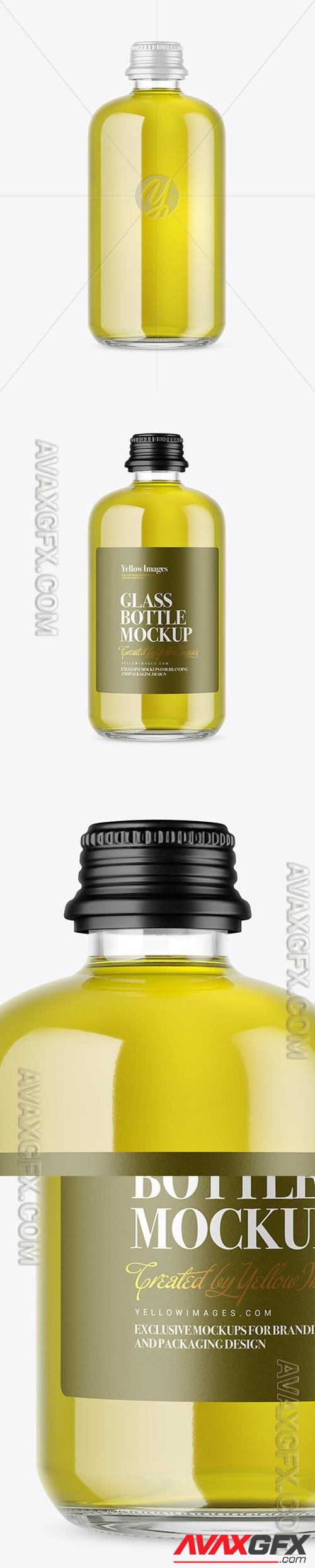 Clear Glass Bottle with Oil Mockup 48244 [TIF]