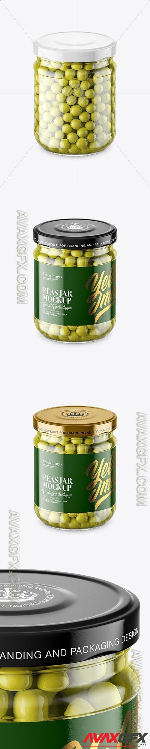 Clear Glass Jar with Green Peas Mockup 46561 [TIF]