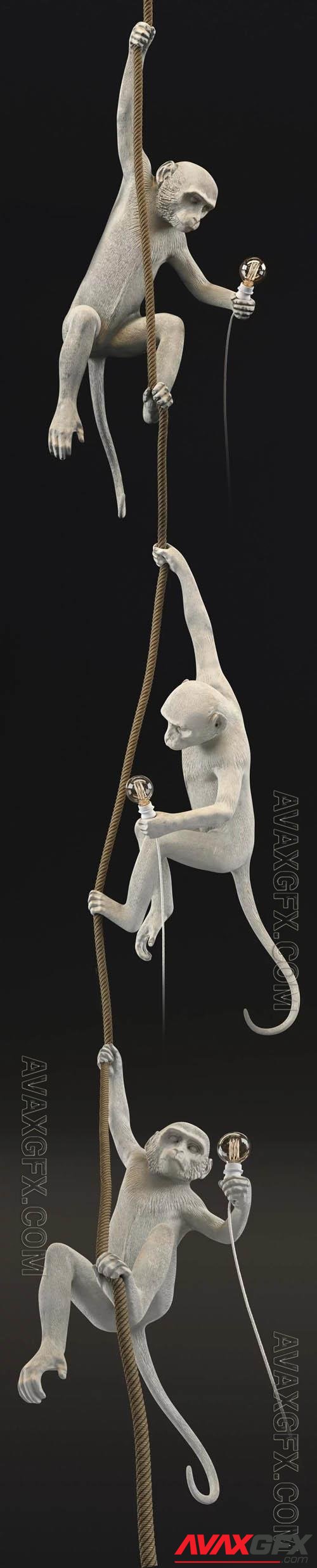 Monkey Lamp Holder 3D Print Model