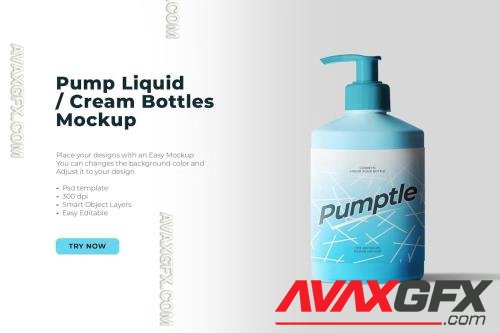 Pump Liquid Bottle Mockup [PSD]