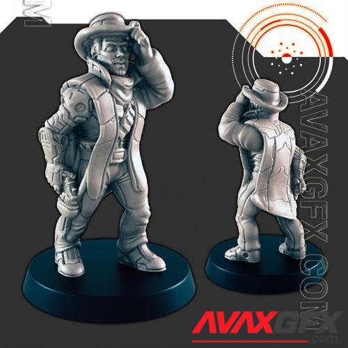 Sci-fi Space Cowboy Montana 3D Print Model