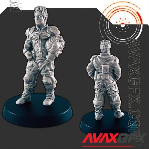 Sci-Fi Human Male Pilot 3D Print Model