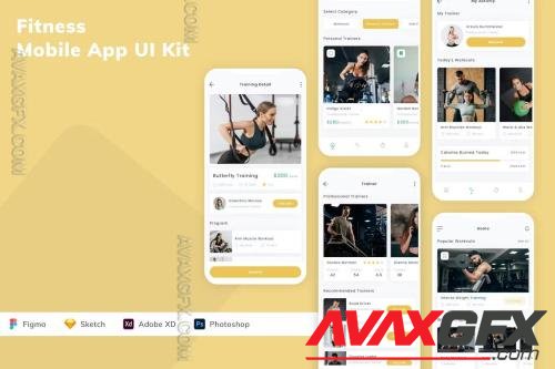 Fitness Mobile App UI Kit VBPG4CP