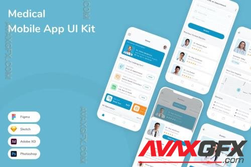 Medical Mobile App UI Kit JFAV925
