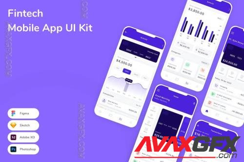 Fintech Mobile App UI Kit 4H9PY3Y