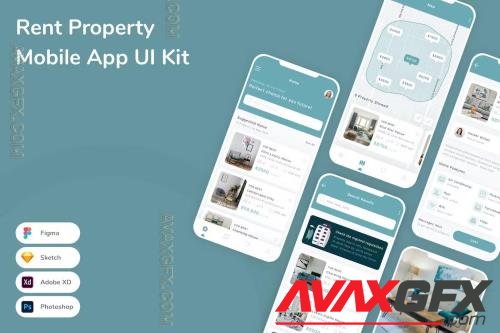 Rent Property Mobile App UI Kit Y8MXNJT