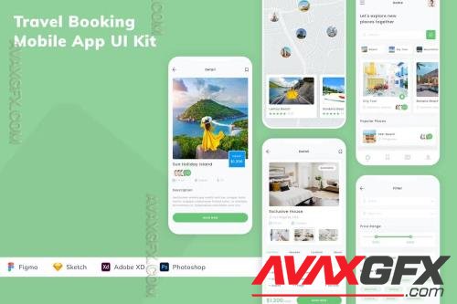 Travel Booking Mobile App UI Kit 4CSG7XU