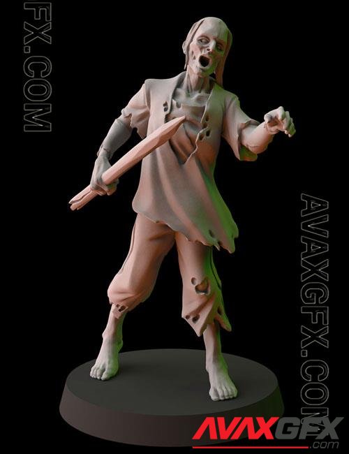 Fantasy Cult Miniatures – Zombie 7 3D Print Model