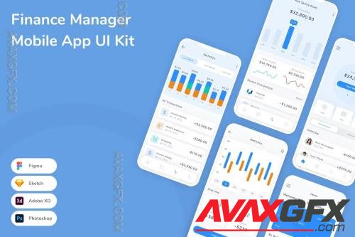 Finance Manager Mobile App UI Kit 9C6T4KE