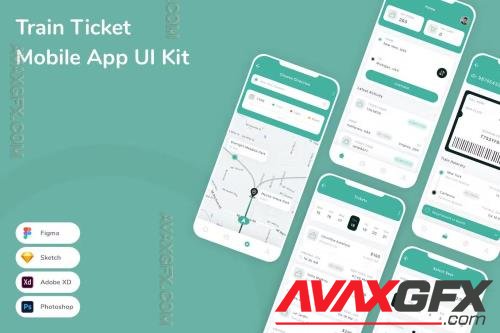 Train Ticket Mobile App UI Kit MXUMQ3K