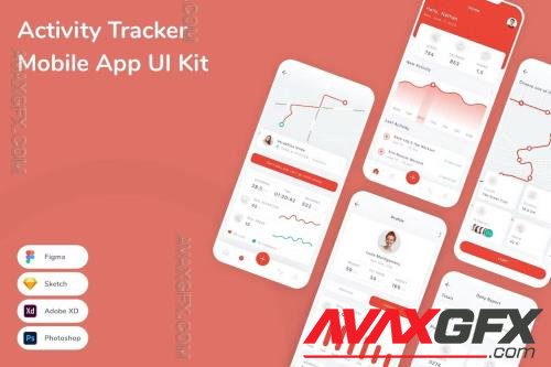 Activity Tracker Mobile App UI Kit MW87VW5