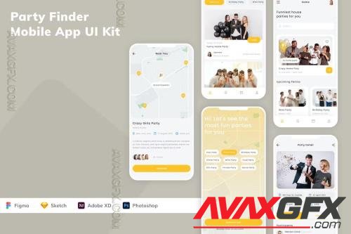 Party Finder Mobile App UI Kit VTSHWCP