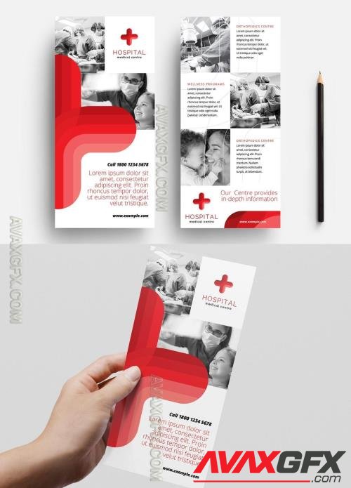 Medical Hospital Rack Card Flyer Layout 341481489 [Adobestock]