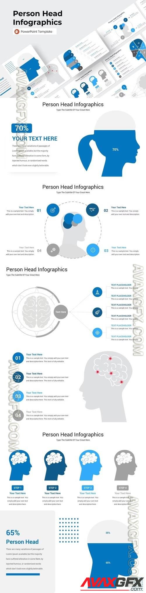 Person Head Infographics PowerPoint Template [PPTX]