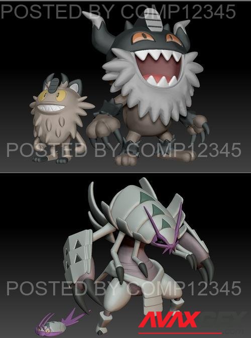 Galarian Meowth and Golisopod Evo 3D Print