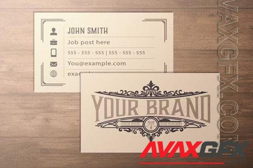 Vintage Business Card Layout with Ornaments