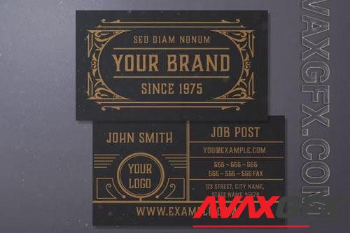 Vintage Business Card Layout with Ornaments vol 2