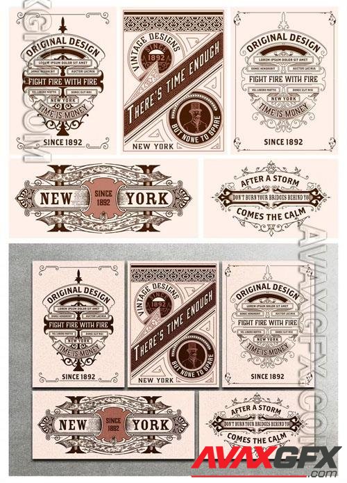 Set of 5 Vintage Labels for Packing vol 16