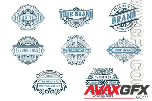 Pack of 8 logos and badges vol 4