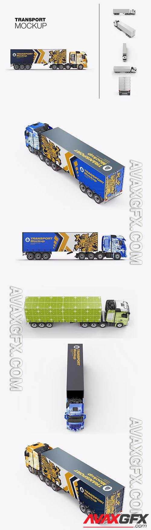 Set Heavy Truck Mockup