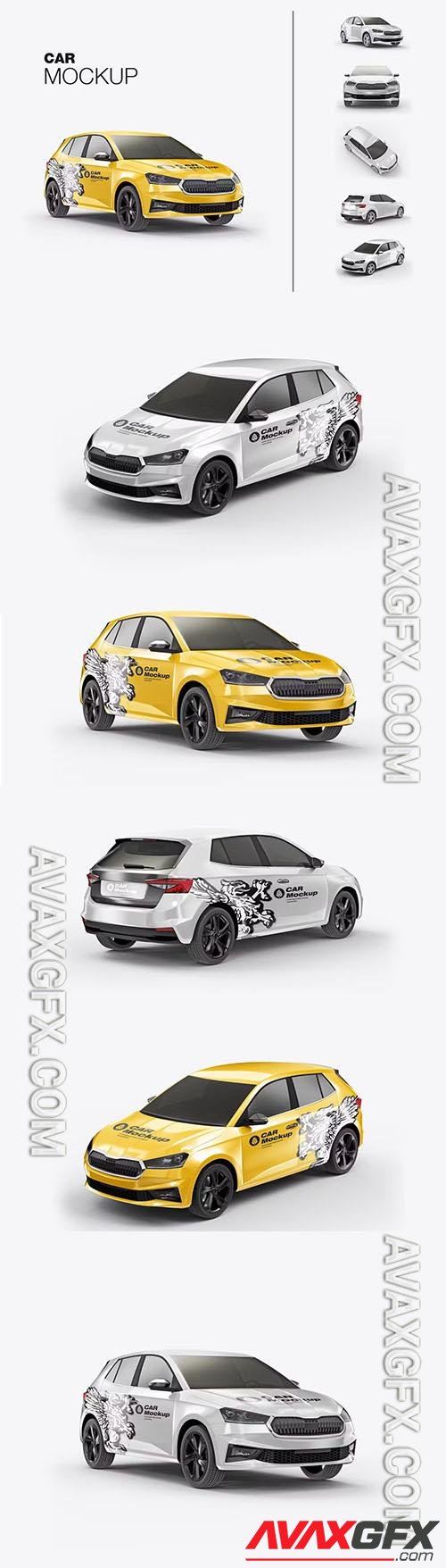 Set Car Wrap Mockup