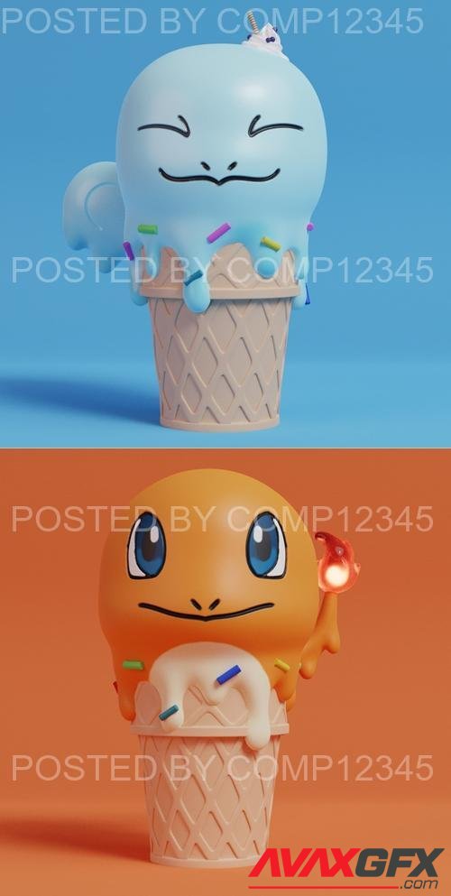 Pokemon - Charmander Ice Cream 3D Print