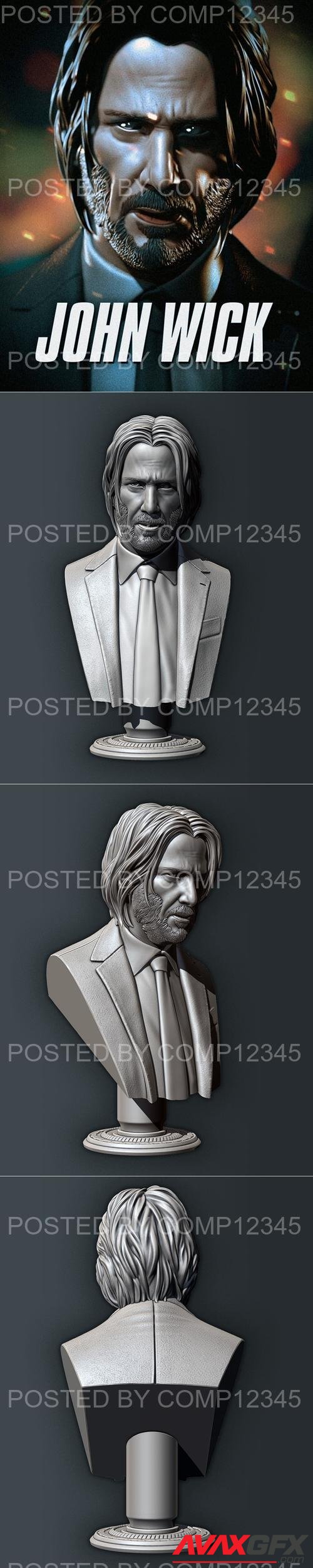 John Wick Bust by Eastman 3D Print