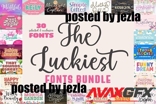 The Luckiest Fonts Bundle - 30 Premium Fonts