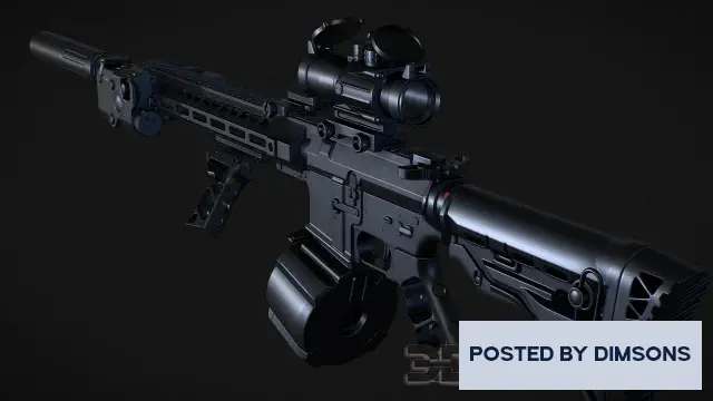 Weapons, ammo Customized M4A1 - Highpoly PBR