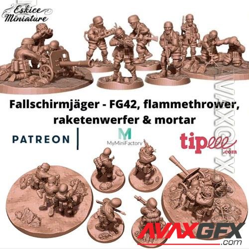 Eskice Miniature – Fallschirmjager, Raketenwerfer, Mortar, Flamethrower Print in 3D