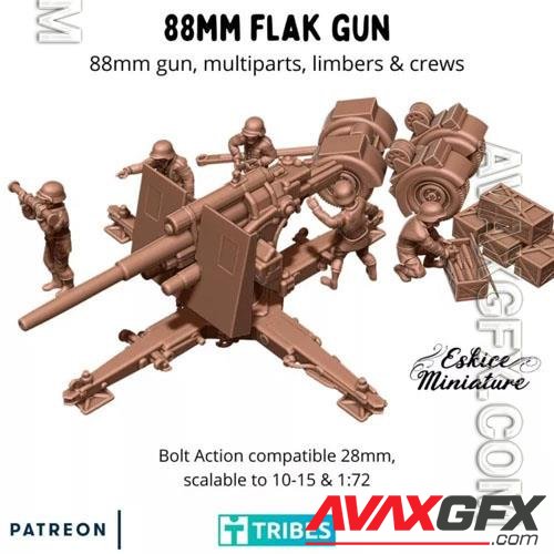 Eskice Miniature – 88m Flak Gun Print in 3D