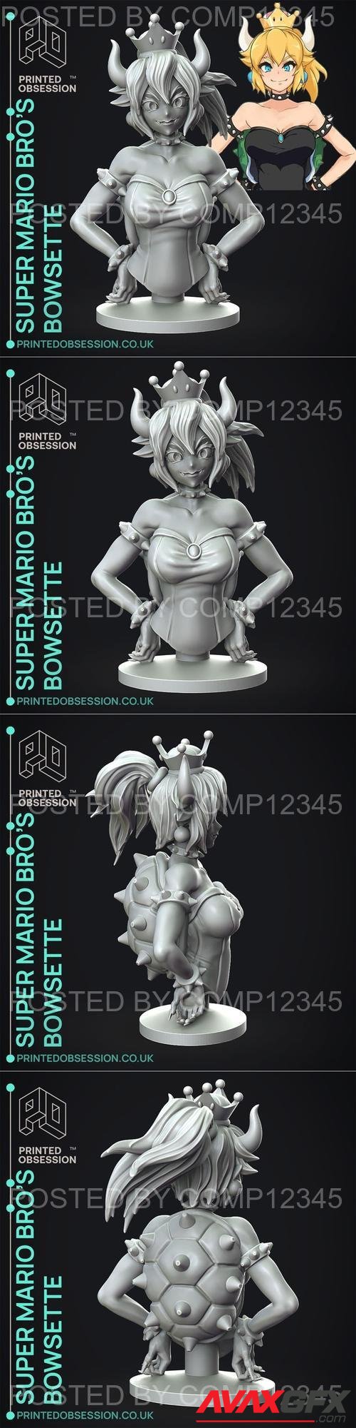 Printed Obsession - Bowsette Bust 3D Print