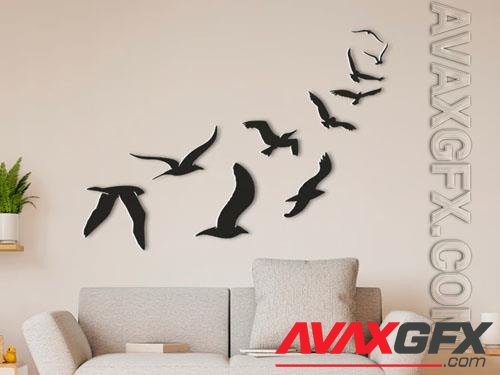 Migrating Birds 3D Printed Wall Art - Home Decor