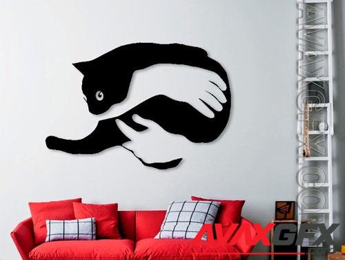 A cat in your arms  3D Printed Wall Art - Home Decor