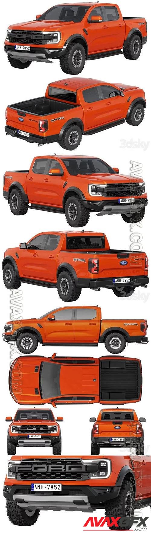 Ford Ranger Raptor 2023 - 3d model