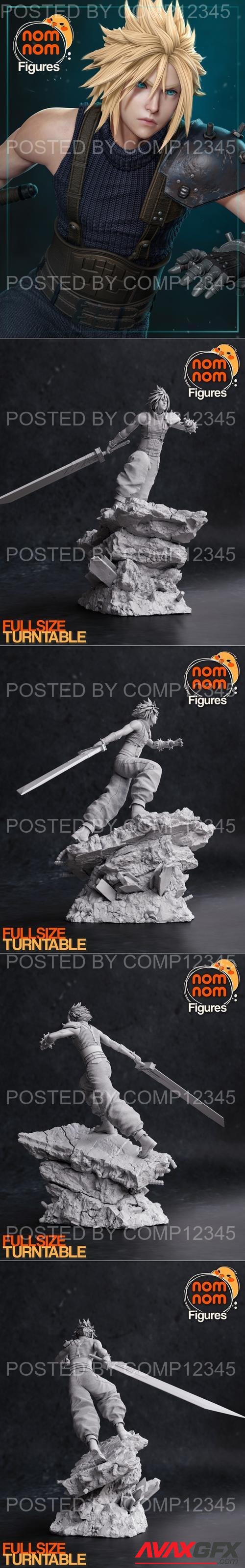 NomNom Figures - Cloud Strife from Final Fantasy VII 3D Print