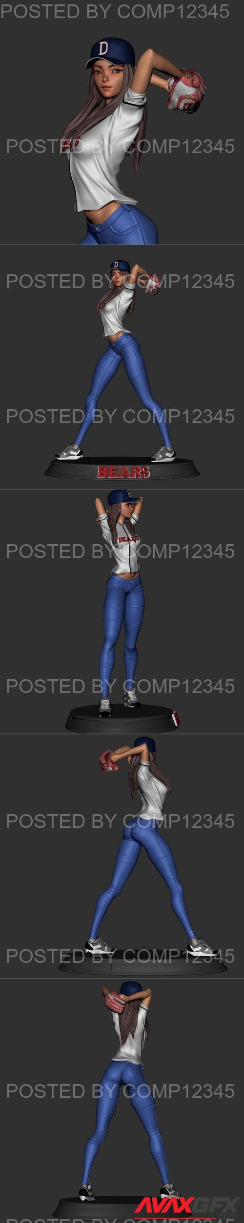 Baseball Girl 3D Print