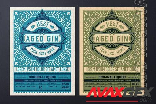 Vintage Liquor Label Packaging Layout [AI]